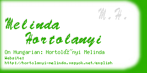 melinda hortolanyi business card